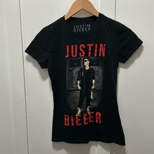 Justin Bieber Graphic T Shirt Black Red Concert Tour Size Youth Medium MD